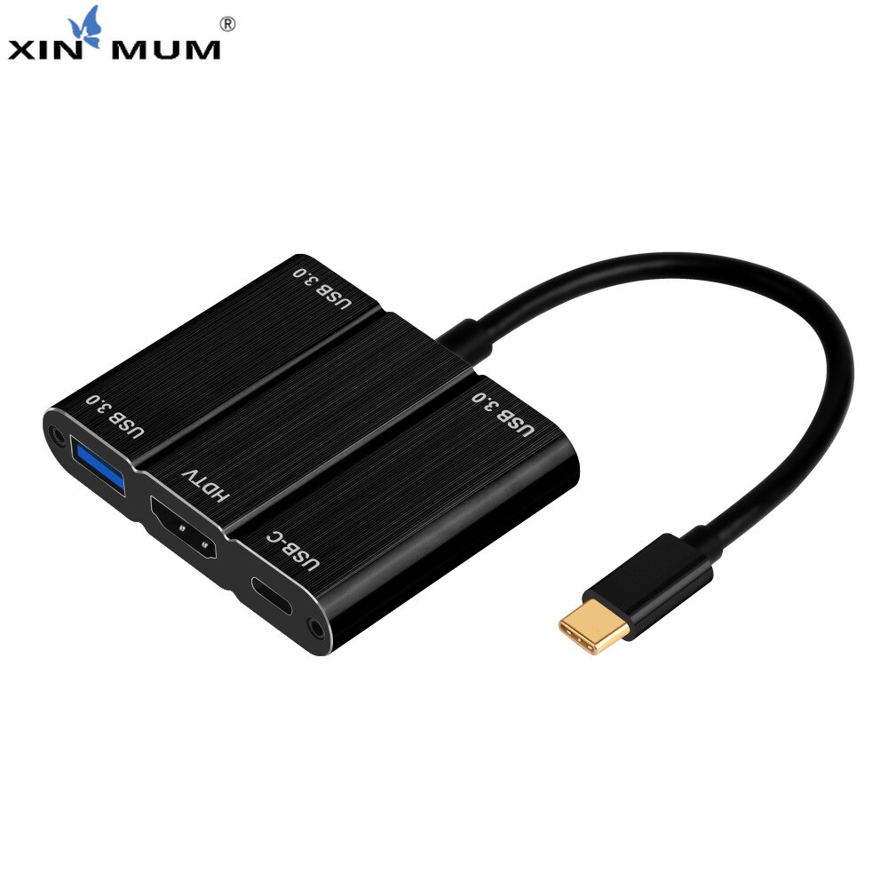 5 in1 Type C USB 3.1 Male To HDMI 3 USB 3.0 Type C Female Charging HDTV Cable Adapter Convertor TV Laptop Docking Stations