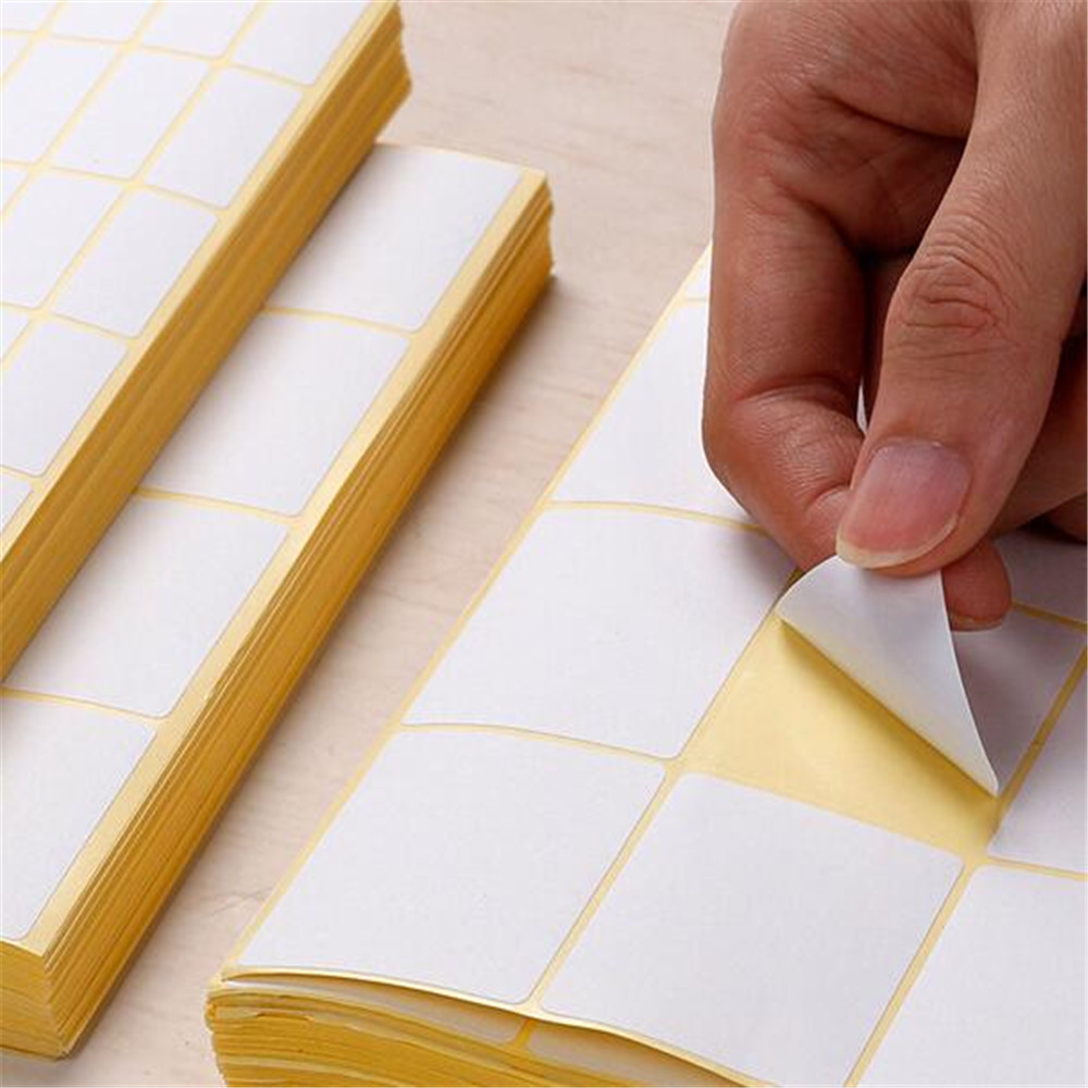 Etiquetas adhesivas blancas en blanco, papel autoadhesivo, pegatinas de nombre, etiqueta de nota en blanco, pegatina de papelería DIY, 15 hojas