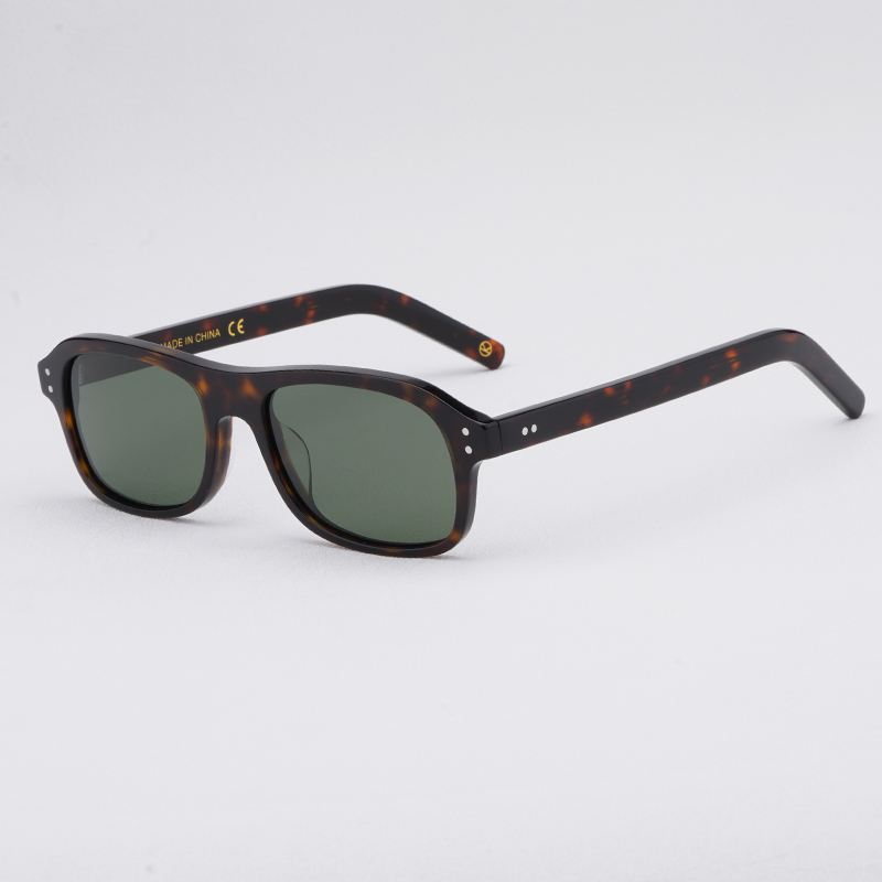 Hochwertiges Kingsman-Brillengestell mit etui, handgefertigte retro-Acetat-Retangle-Brille für Herren, Kingsman-Brille: Schwarz