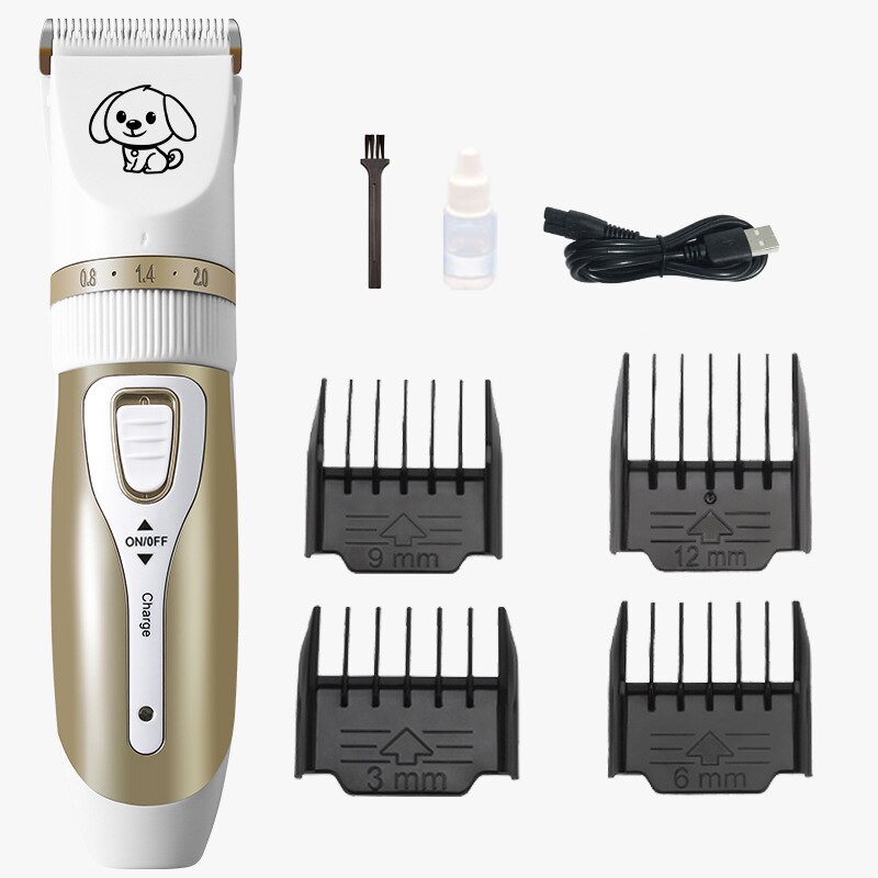 Elektrische Pet Clipper Hond Tondeuses Voor Huisdier/Kat/Hond/Konijn Grooming Haircut Trimmer Scheerapparaat Set Huisdieren draadloze Oplaadbare: Set meal B01