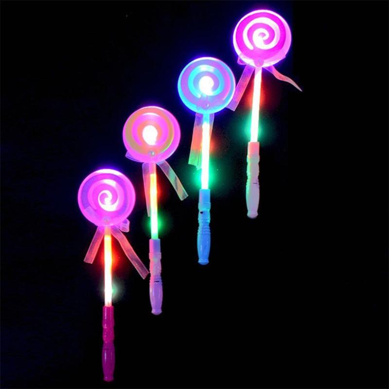 Sugar Heart Shape Glow Sticks LED Light Up Toys Kid Children Adults Lolly Magic Flashing Sticks Toy Colorful Xmas Party