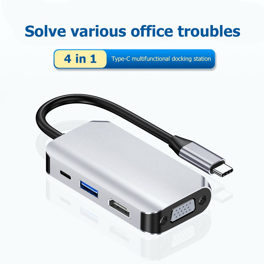 Notebook Smartphone Expansion Converter USB Type C Hub to USB 3.0 60W PD Power Delivey VGA 4K HDMI-compatible Adapter for PC