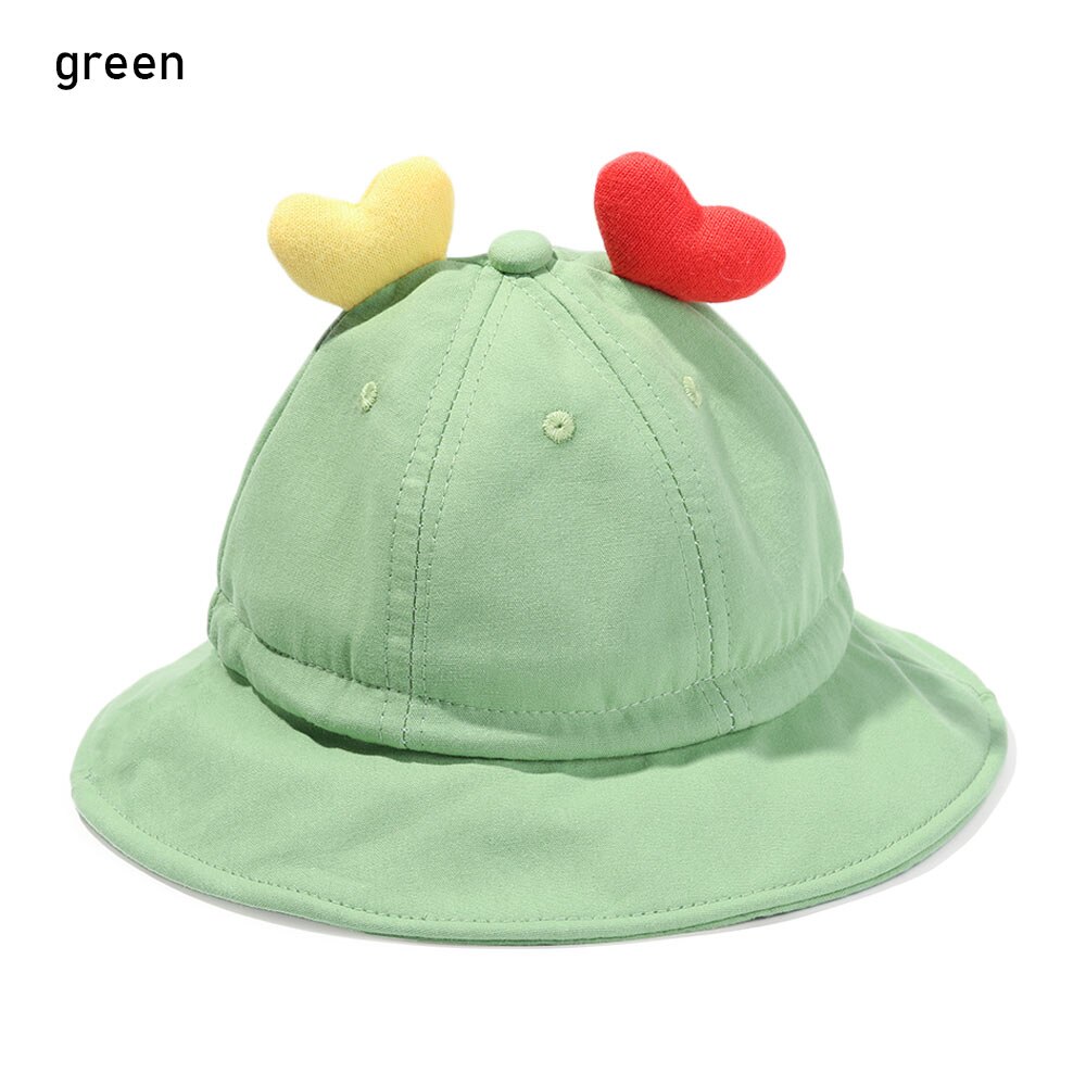 Sombrero de sol con corazón de amor para bebé, gorro de Sol para bebé de 6 a 24 meses, protección UV para primavera y verano, gorra de playa portátil: green