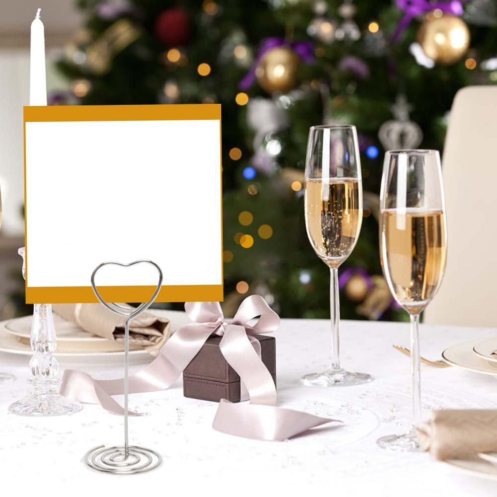 10Pcs Metal Party Table Number Card Holder Heart Ring Star Shape Photo Note Clip Party Direction Signs Photo Holders