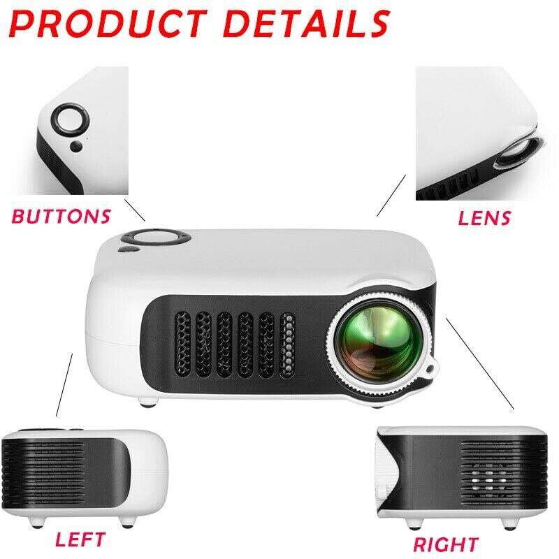 Mini Portable Pocket Projector HD 1080P LCD Movie Video Home Theater HDMI USB AS99