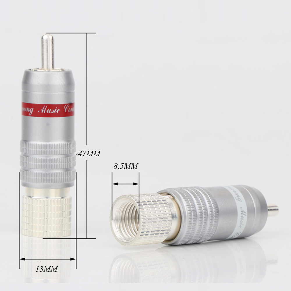8Pcs R1728 Silver Plated RCA Connector RCA Plug RCA Male Interconnect Cable Plug Hifi RCA Jack