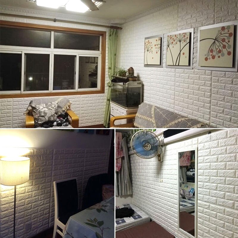 3D Wall Stickers Imitation Brick Bedroom Decor Waterproof Self-adhesive Wallpaper For Living Room Kitchen TV Backdrop Decor92915