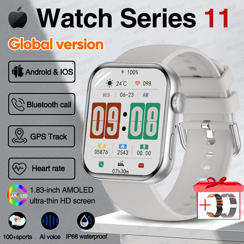 Versione globale Moda NUOVO Orologio Serie 11 Uomo Donna SmartWatch GPS Traiettoria Bracciale HD Bluetooth Chiamata sport Orologio impermeabile: Viola