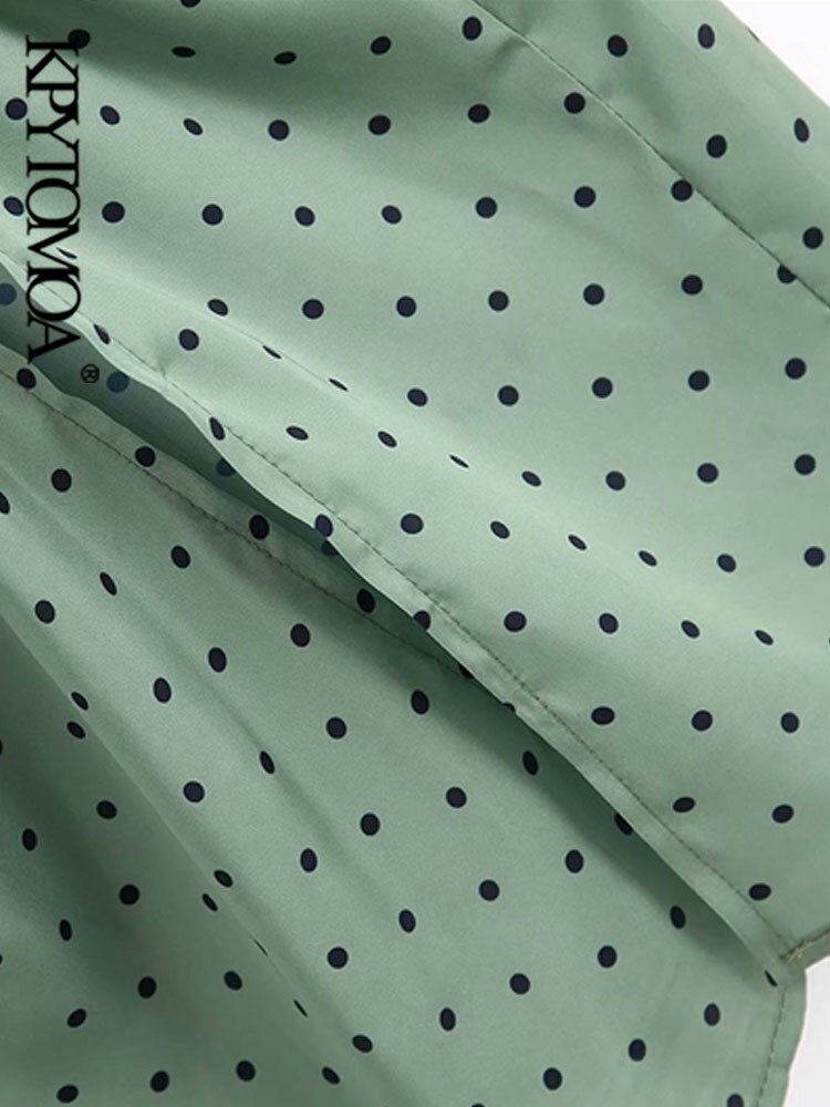 Falda Midi plisada de lunares Vintage para Mujer, , cintura elástica, falda con cremallera lateral, Faldas elegantes para Mujer