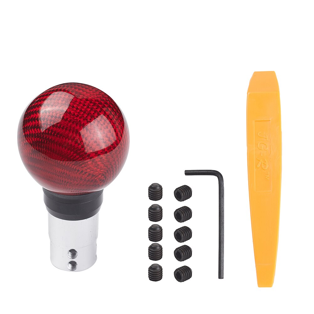 Genuine Carbon Fiber AT CVT Shift Knob with Selector Button Automatic Gearstick Shifter Gear Knob Lever Handle Ball