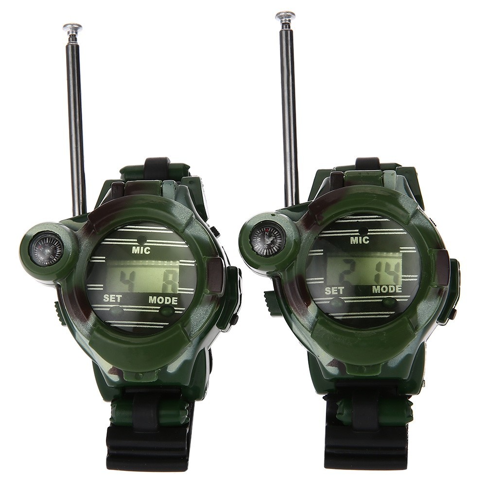 Bærbart ourdoor kompas 7 in 1 walkie talkie camo stil med natlys udseende glas velegnet til camping vandreture udendørs værktøj