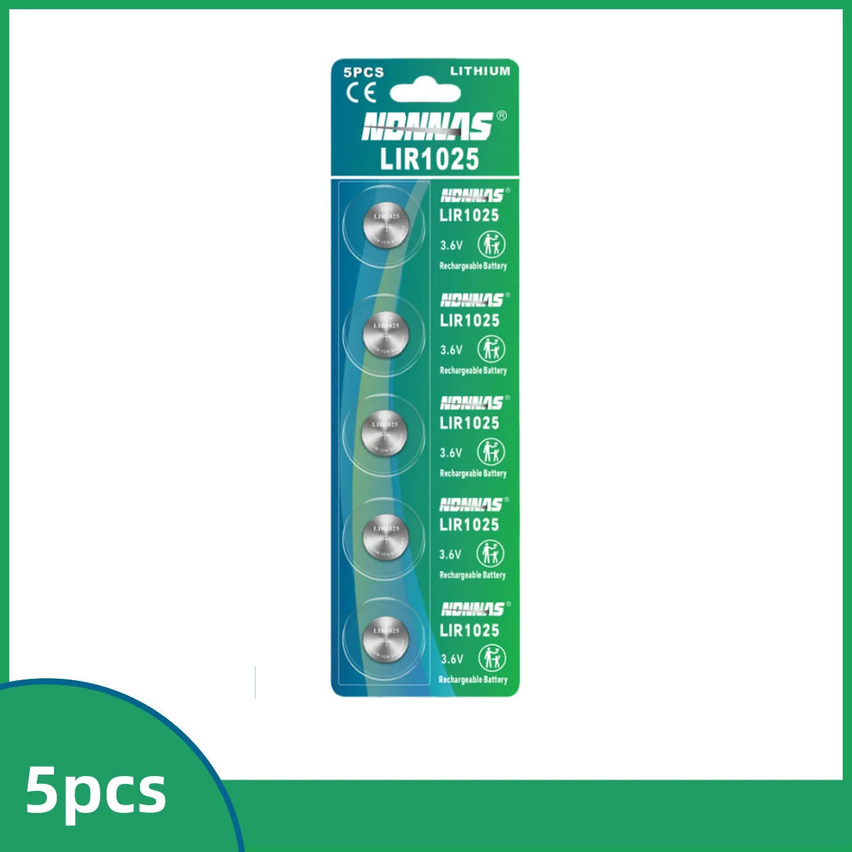 LIR1025 Rechargeable Button Cell 3.6V Rechargeable Battery can Replace 3V CR1025 Lithium Battery: black