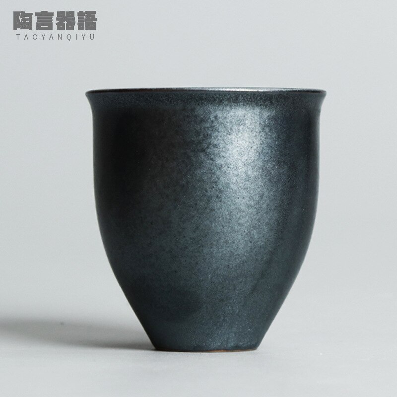 100ml Japanese-style kiln becomes coarse pottery tea cup handmade pottery large tall master cup tea cup