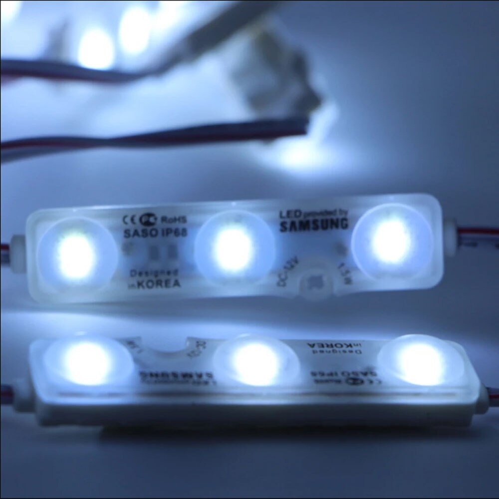 SMD 5730 Samsung LED Modules IP68 Waterproof 3 LED Back Lights Mirror lamp Red Blue Green cool White warm white Led Chip DC12V