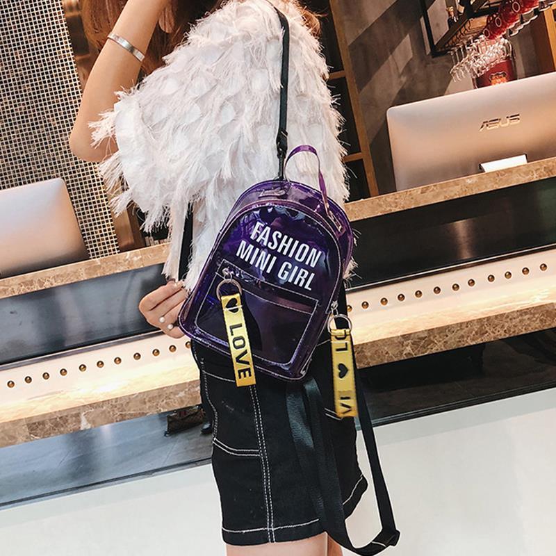 2020 moda estilo barato plástico senhoras casual mini mochilas sacos de telefone celular transparente meninas bolsas