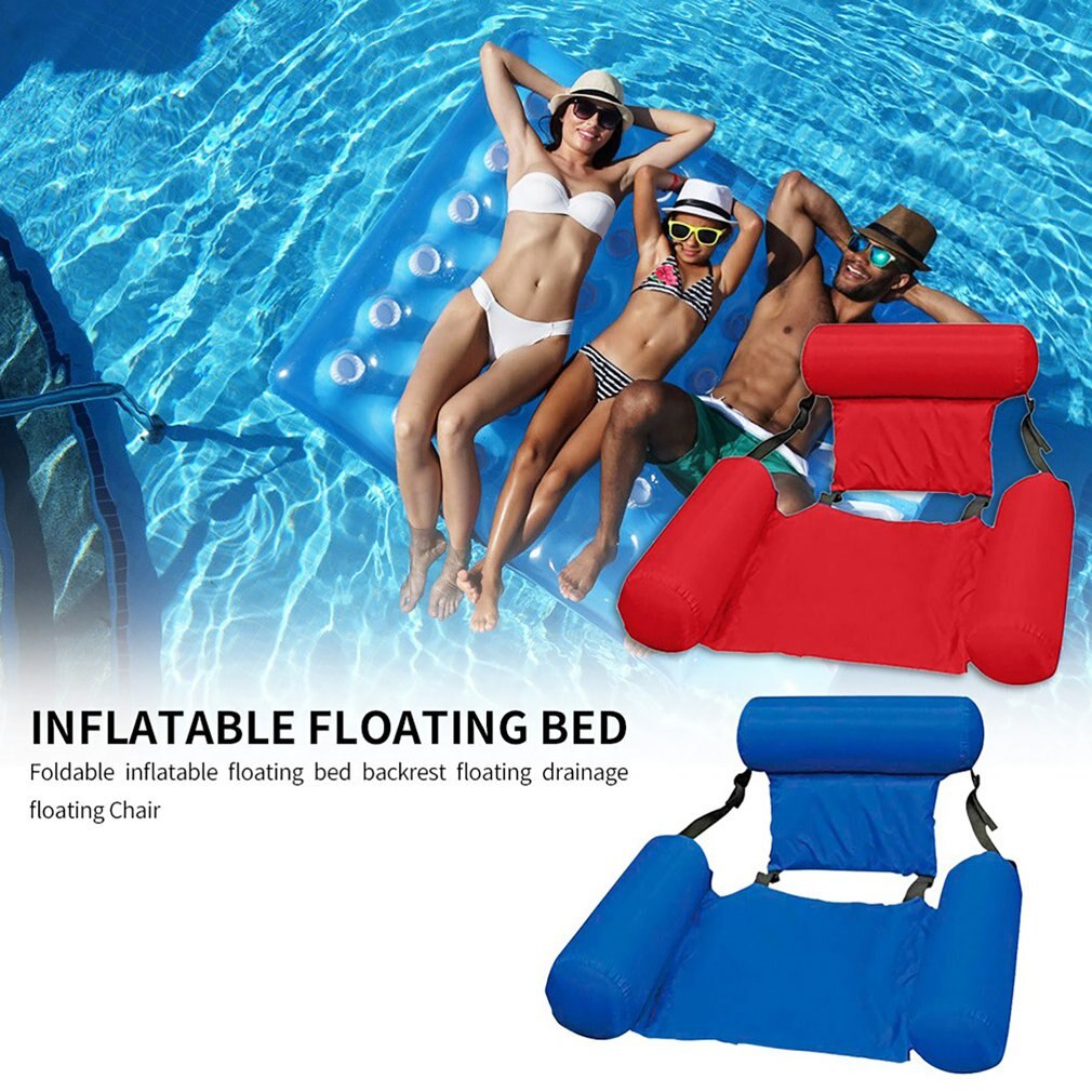Opblaasbare Opvouwbare Drijvende Rij Rugleuning Luchtbedden Bed Strand Zwembad Water Sport Lounger Float Stoel Hangmat Mat