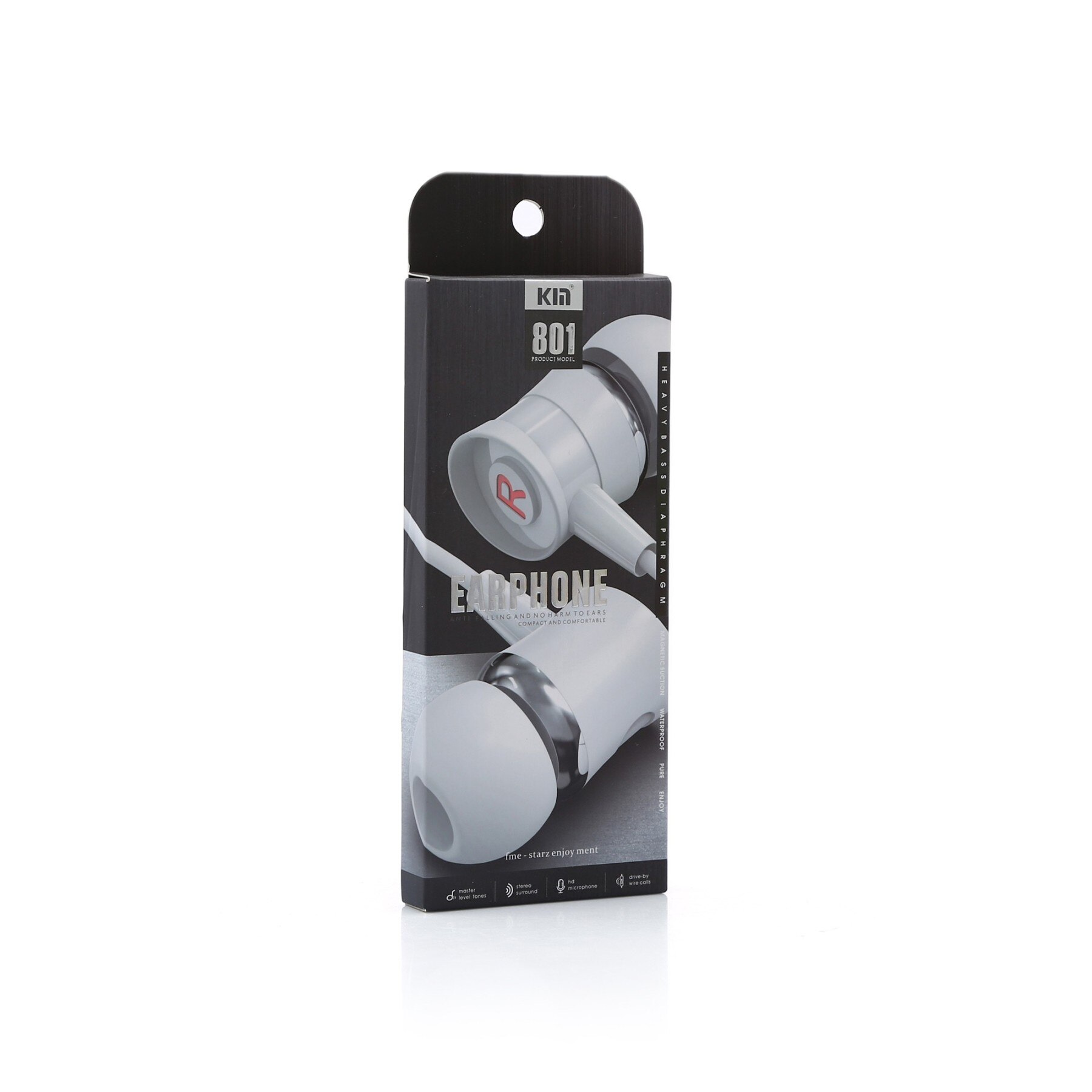 Km 801 Bass Jack Met Microfoon Wired In-Ear Oortelefoon: White