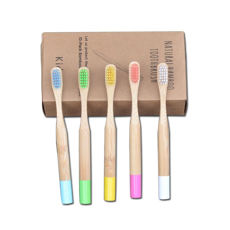 5pcs Childrens Bamboo Toothbrush Kids Soft Bristle Wooden Tooth Brush Natural Bamboo Oral Care Eco Friendly Travel Tooth Brush