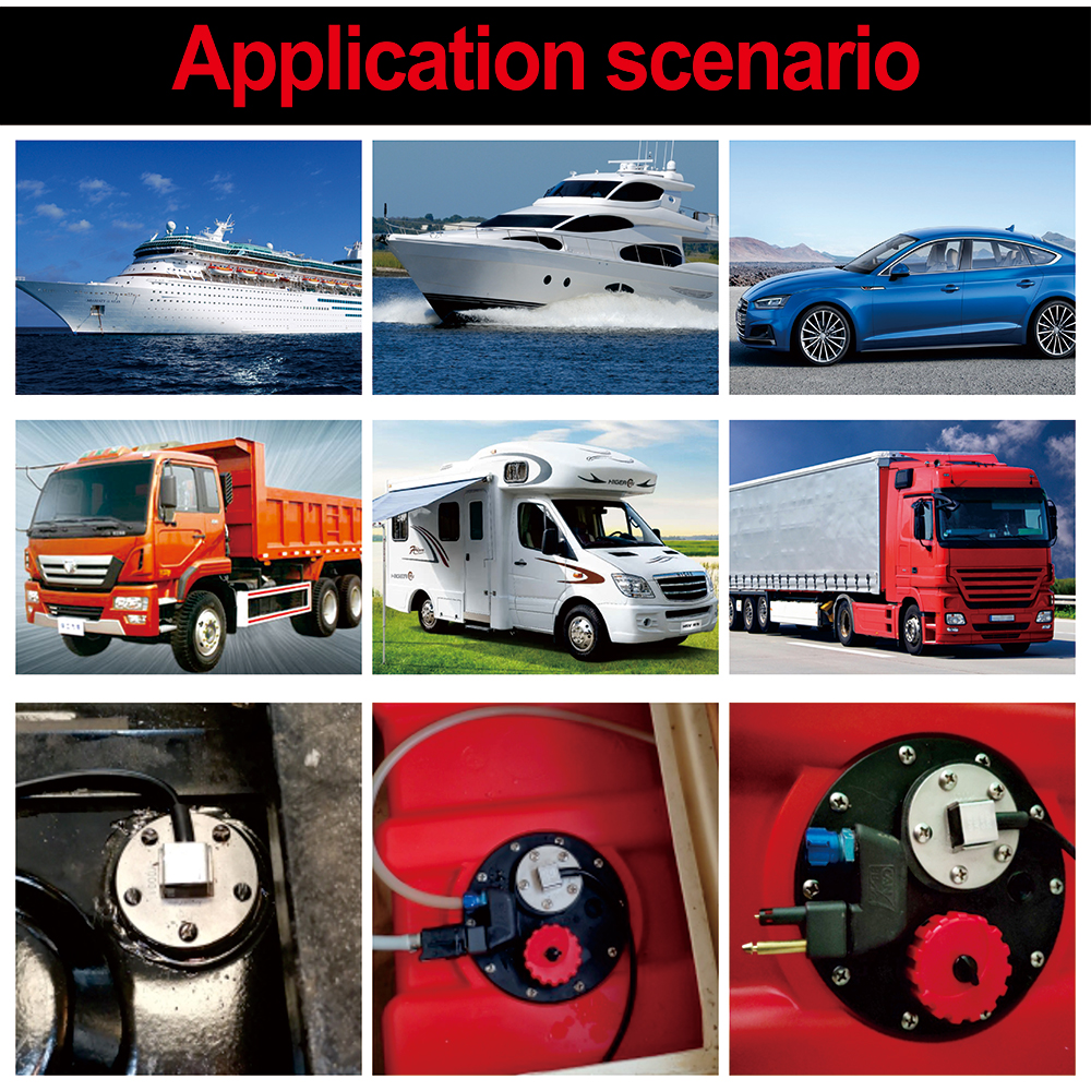 52MM Fuel Level Gauge with Fuel Level Sensor 100 125 150 200 250 400 600MM 0-190ohm Oil Liquid Tank Fuel Level Indicator Unit