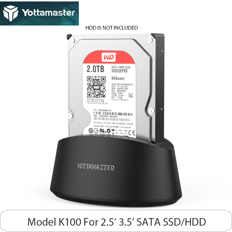 Yottamaster 2.5 3.5 tums hårddiskhölje hdd ssd sata 6 gbps 10 gbps hdd hdd typ-c typ -b 12 v 2a 7-9.5mm 7-15mm hölje