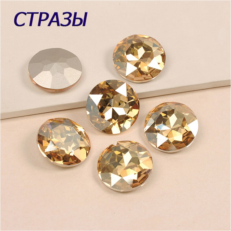 Diamantes de imitación de cristal dorados para coser en ropa, joyería, diamantes de imitación
