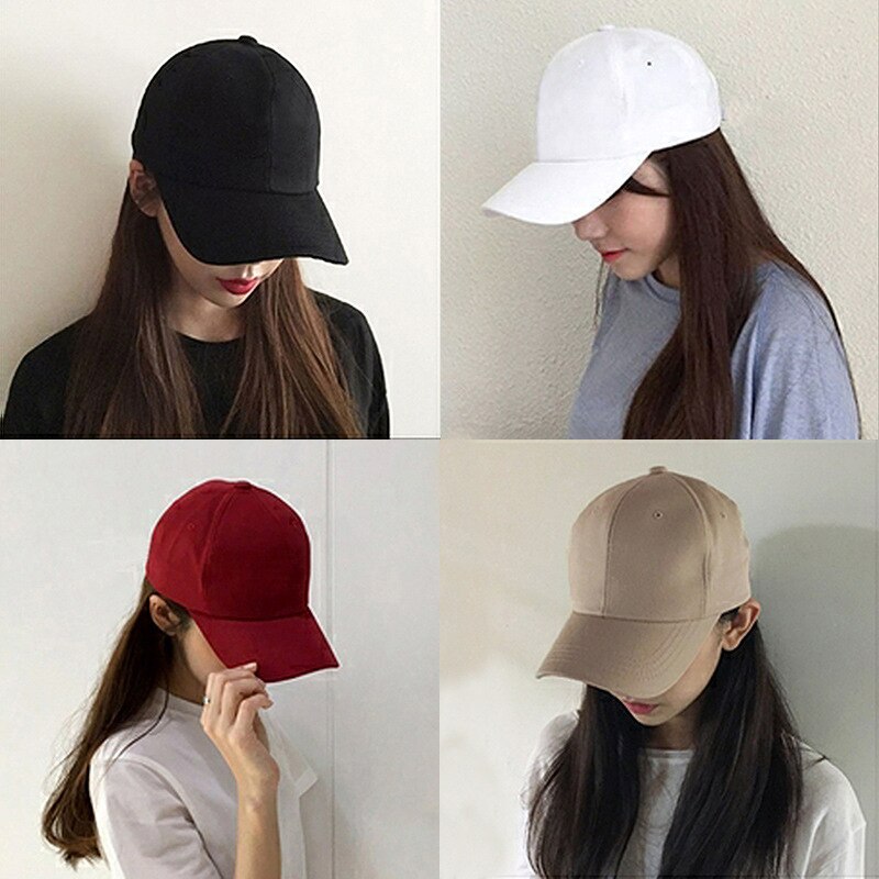 Solid Color Baseball Cap Spring Summer Adjustable Snapback Caps Casual Hip Hop Dad Hats For Men Women