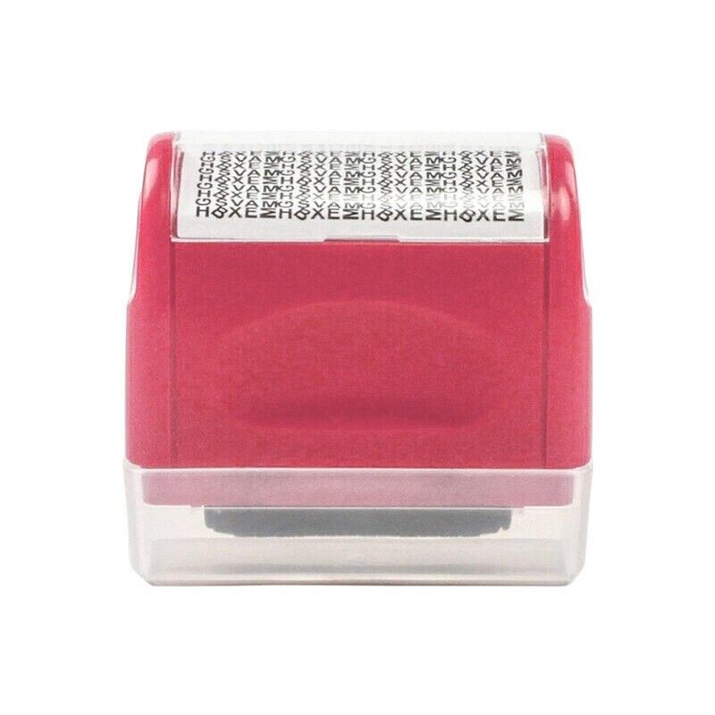 Roller Self Inking Stock Stamp Seal Theft Code Guard Your ID Confidentiality Confidential Seal Office File Stamp Tool: Rose