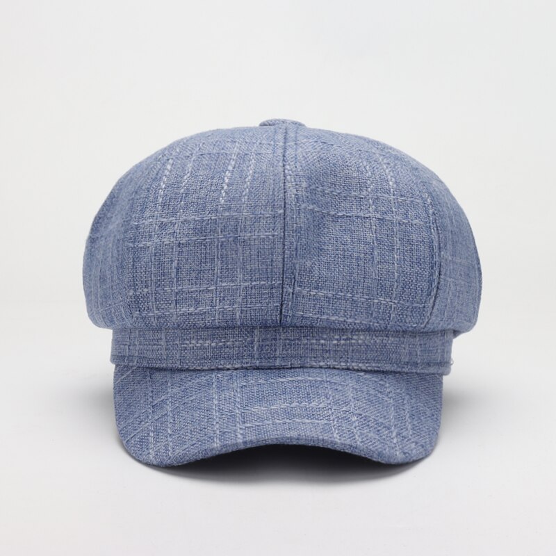 Hatt keps basker dam åttkantig hatt vintage rutig tidningspojke keps bred brättad målarhattar för kvinnor män gorras