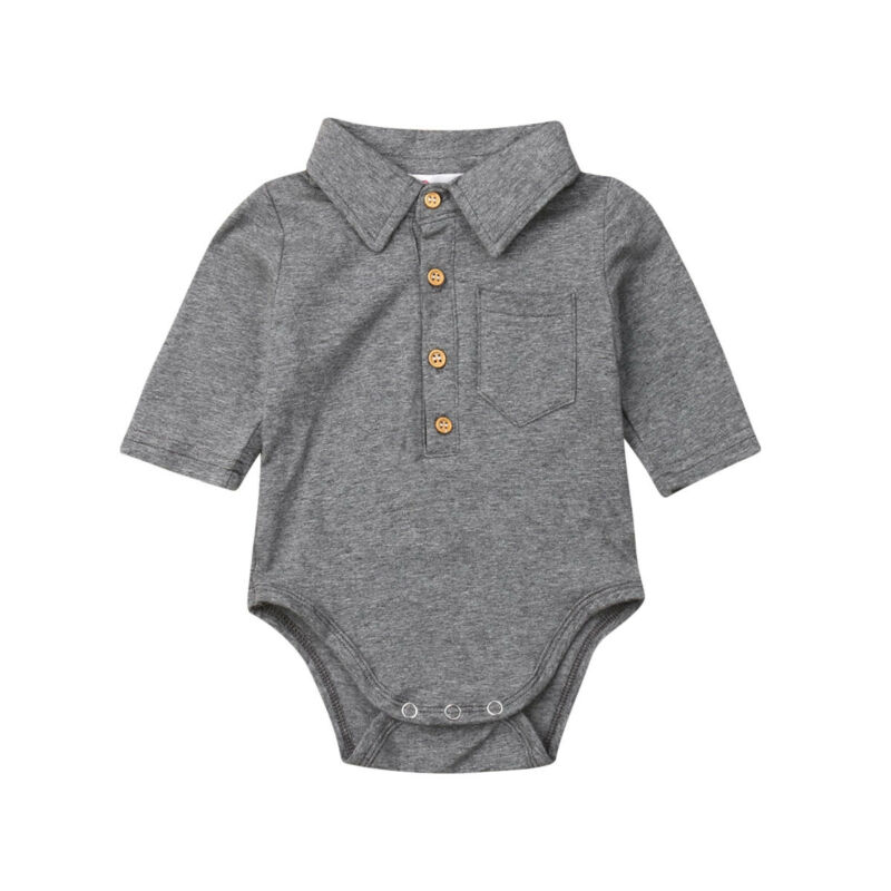 Schattige babykleding voor jongens, formele katoenen bodysuit, halflange mouwen, overhemden met knoopjes, zomerse peuter- en kleuteroutfits, 1-2y