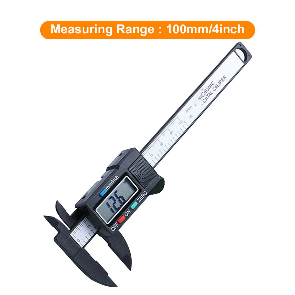 6 inch Digital Caliper Electronic Vernier Caliper 100mm 150mm Calliper Micrometer Digital Ruler Measuring Tool 0.1mm Gauge: 100mm black