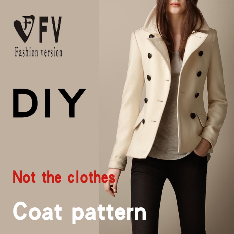 Pattern Making Women's Handsome Short Double-breasted Coat 1:1 Garment Sewing Drawing BFY-52