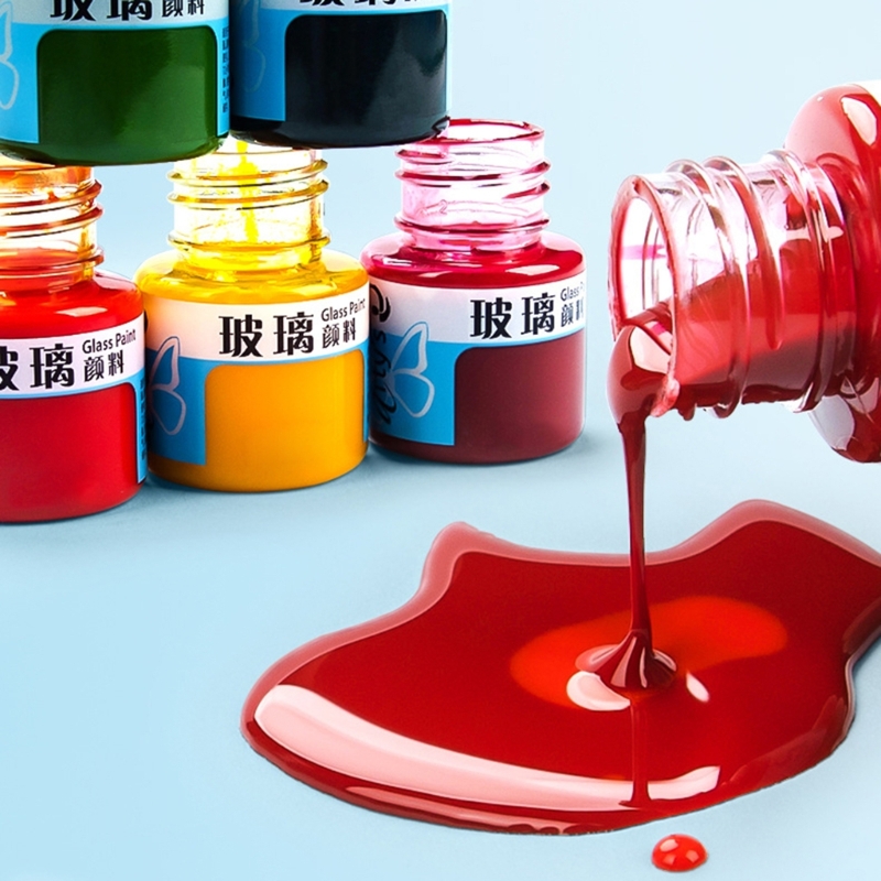 Stain Glass Paint Permanent Acrylic Enamel Painting Create Translucent Arts on Transparent-Wine Glasses,Enamel,Window