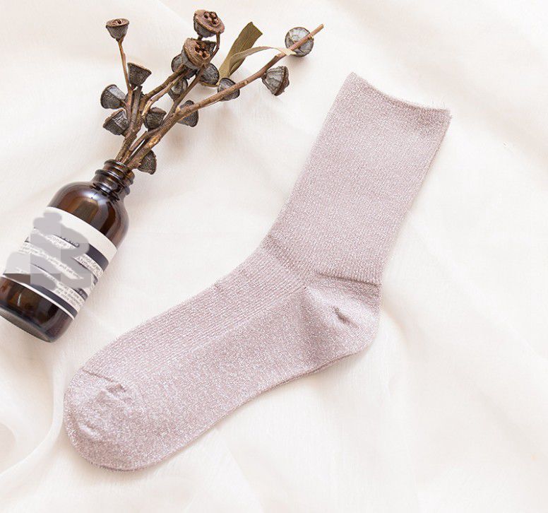 1 paar glänzend Lange Socken Herbst und Frühjahr Neue funkeln Harajuku Weichen frauen Elastische Strumpfwaren: 02