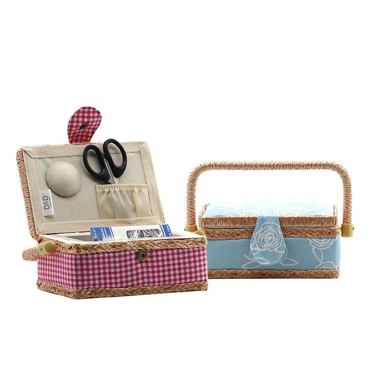 Household Craft Handmade Sewing Basket Thread Needle Storage Box Hanging Organizer Sewing Thread Basket Wedding