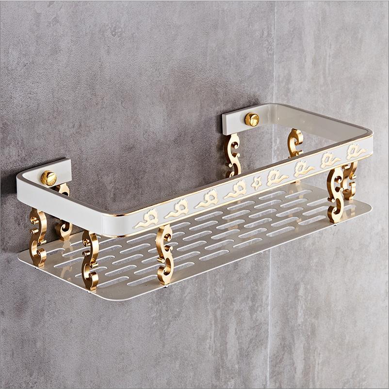 Schlecht Regal Ecke Korb Gold Dusche Caddie für Shampoo Seife Haar Trockner Halfter Dreieck verwöhnen Zauberstab Montiert banheiro etagere