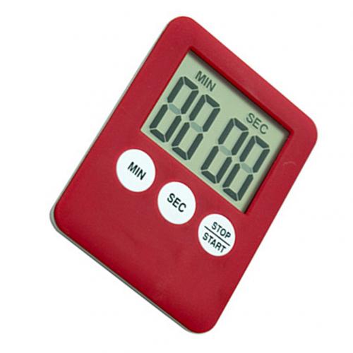 Digital Screen Kitchen Timer Large Display Digital Timer Square Cooking Count Up Countdown Alarm Clock Sleep Stopwatch Clock: Red