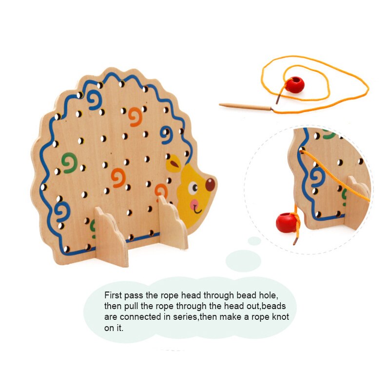 Beste Mwz Houten Groenten En Fruit Vetersluiting & Kralen Rijgen Speelgoed Met Egel Board Voor Boven 3 Jaar Oud kids