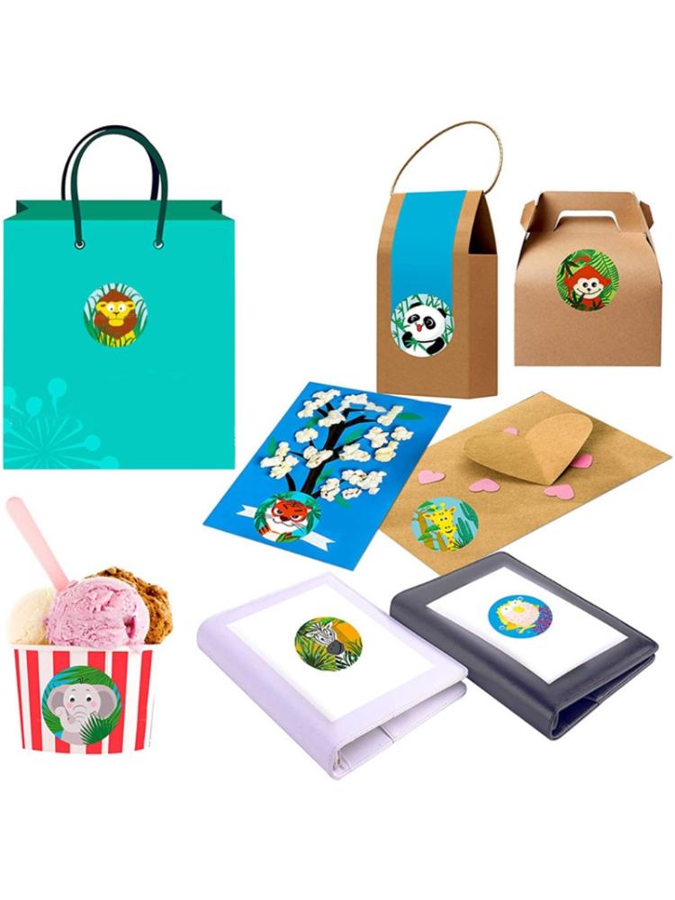 1 Roll Cartoon Animal Stickers Adhesive Tape Child Teacher Reward Sticker