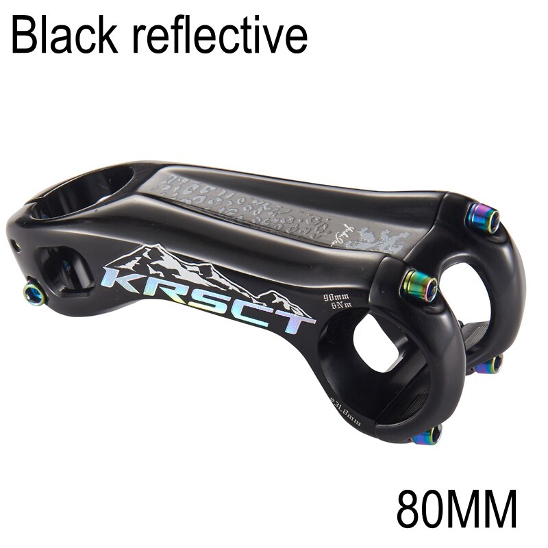 KRSCT CNC bicycle stem road mountain bike stem mtb 20 degree 28.6*31.8mm *80/90/100mm cycling bike parts: black rainbow 80MM