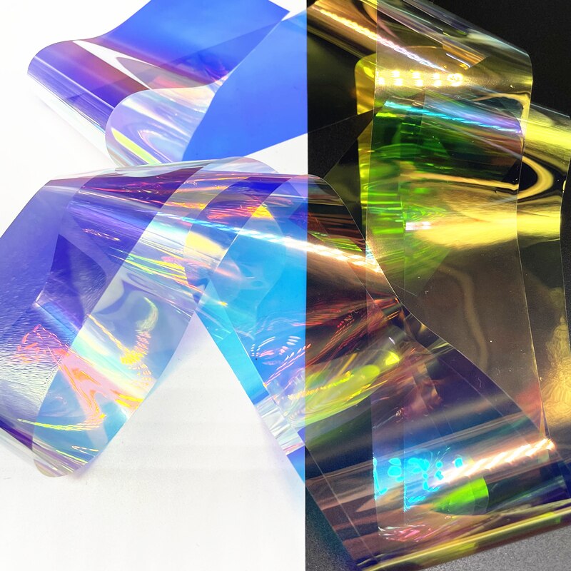 Papel de celofán para decoración de manicura, lámina de vidrio Aurora de 100CM, de tendencia de uñas coreanas, cubitos de hielo