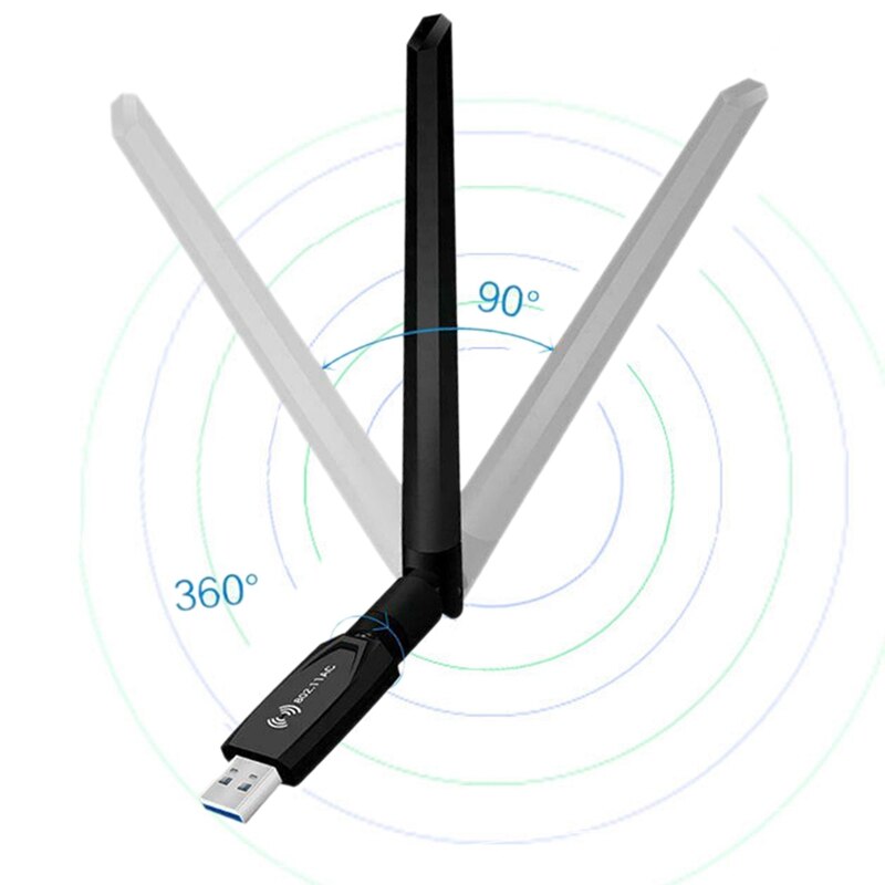 1200 mbps wifi adapter 2.4g/5g usb 3.0 dual band trådløst netværkskort til pc