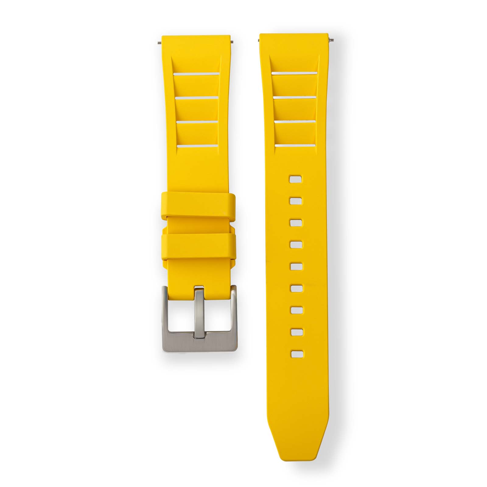 Watchdives 20Mm 22Mm Horlogeband Fkm Fluor Rubber Met Snelle Afgifte Van Zachte Comfortabele Slijtvaste Premium Fluorrubber Horlogeband: YELLOW / 20mm
