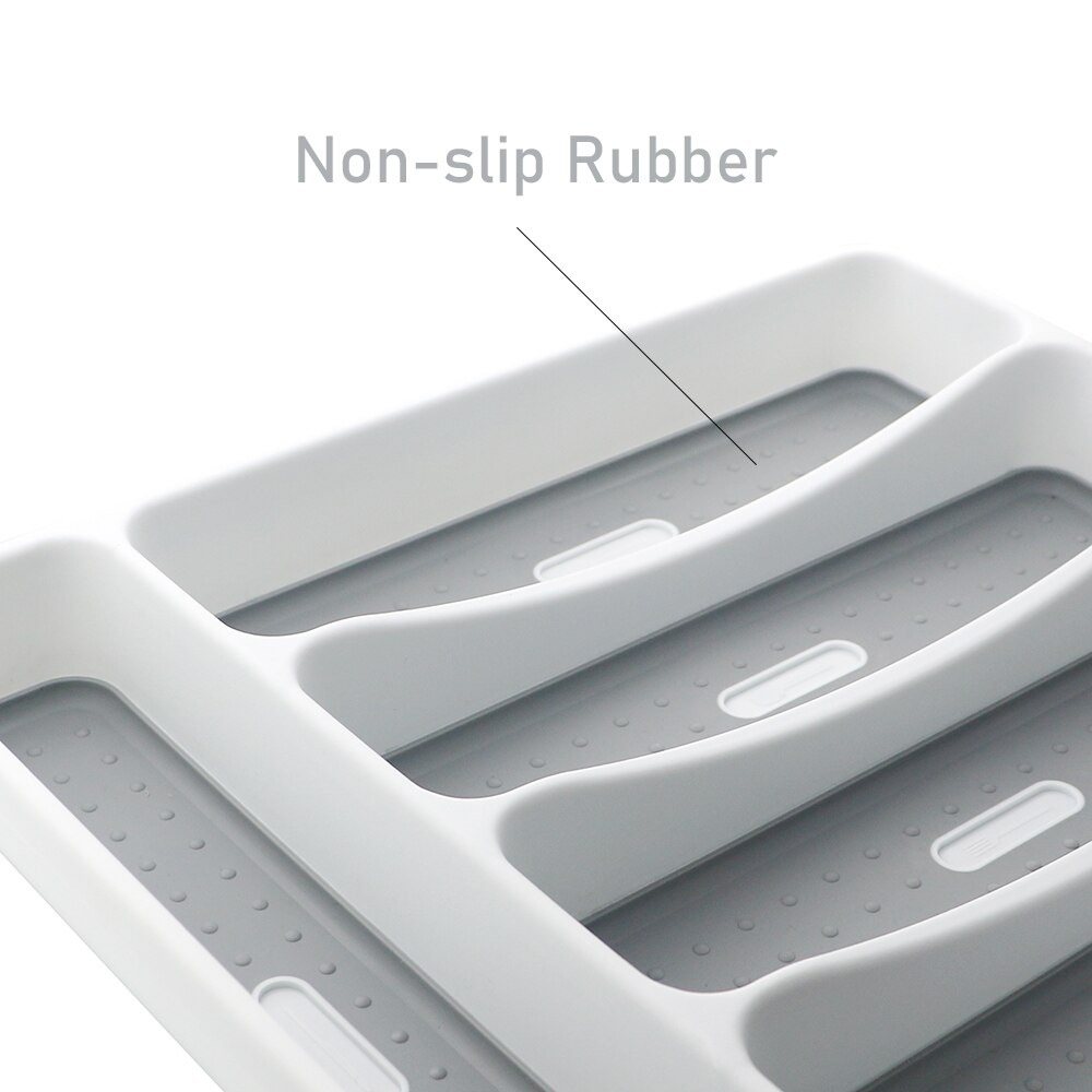 Bandeja de cubiertos de separación, cajón organizador de cubiertos, cuchillo, cuchara, tenedor, vajilla, caja de almacenamiento de plástico, accesorios de cocina