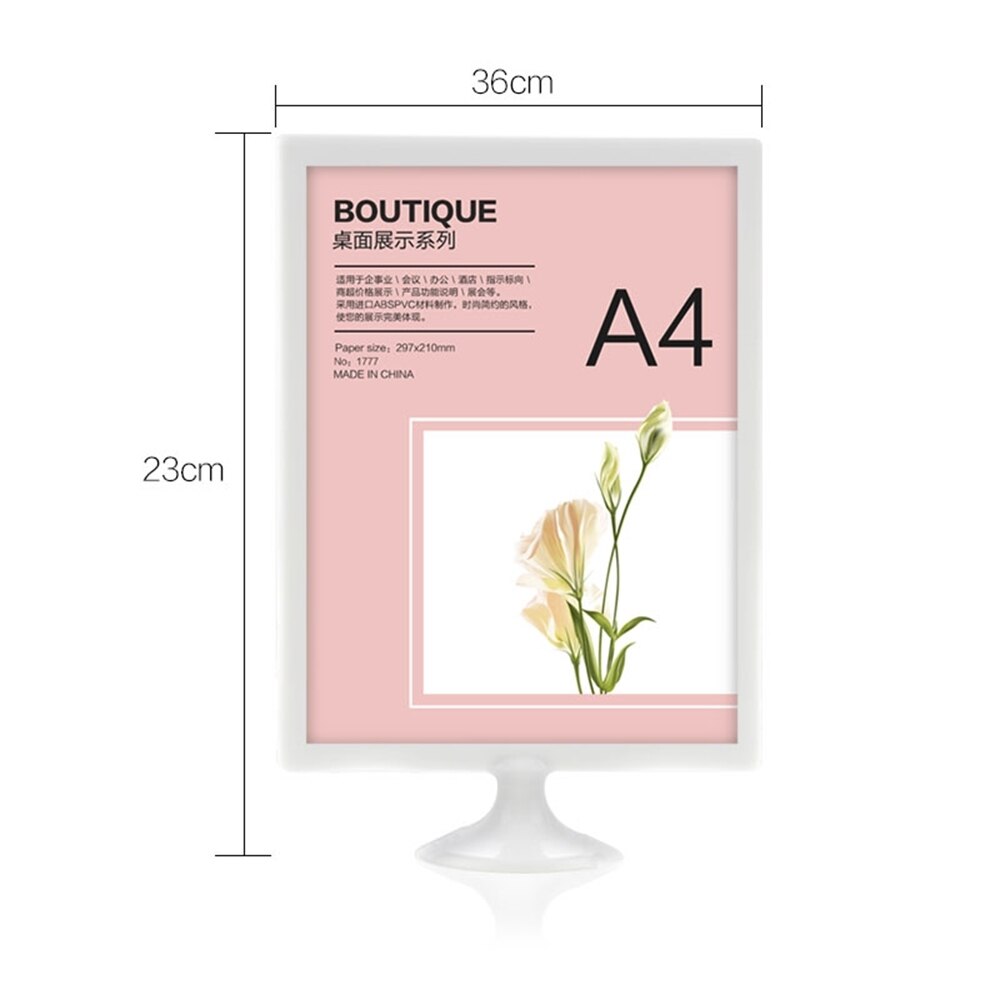 A4/a5/a6t-shape Desk Sign Holder Card Display Stand Table Coffee Menu Service Label Office Club Business Restaurant Shelf Pop
