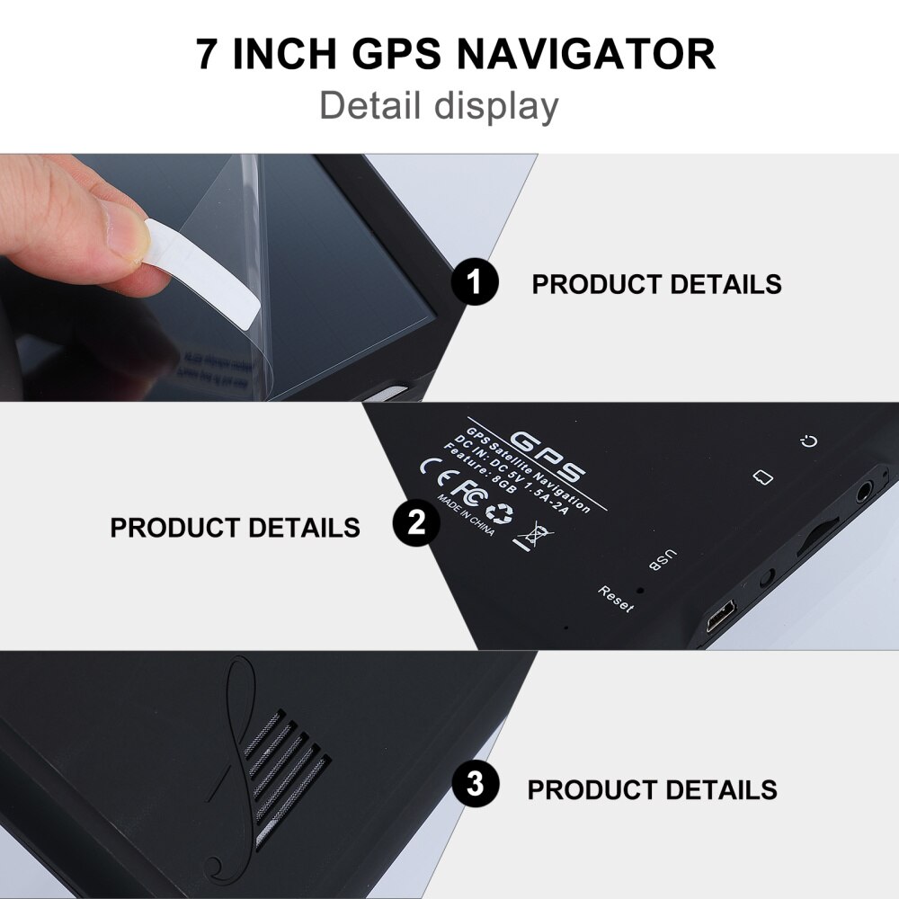 1pc Car GPS Navigation Device Car-mounted Touch Screen GPS Navigation Tool Navigator for Car