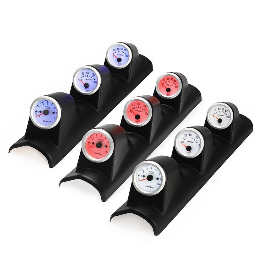 12V 2 "52Mm Led Elektrische Auto Bar Turbo Boost Gauge En Met Sensor Meter Drie-In-Een Houder Accessoires 1 * Schroef Meter I6D4