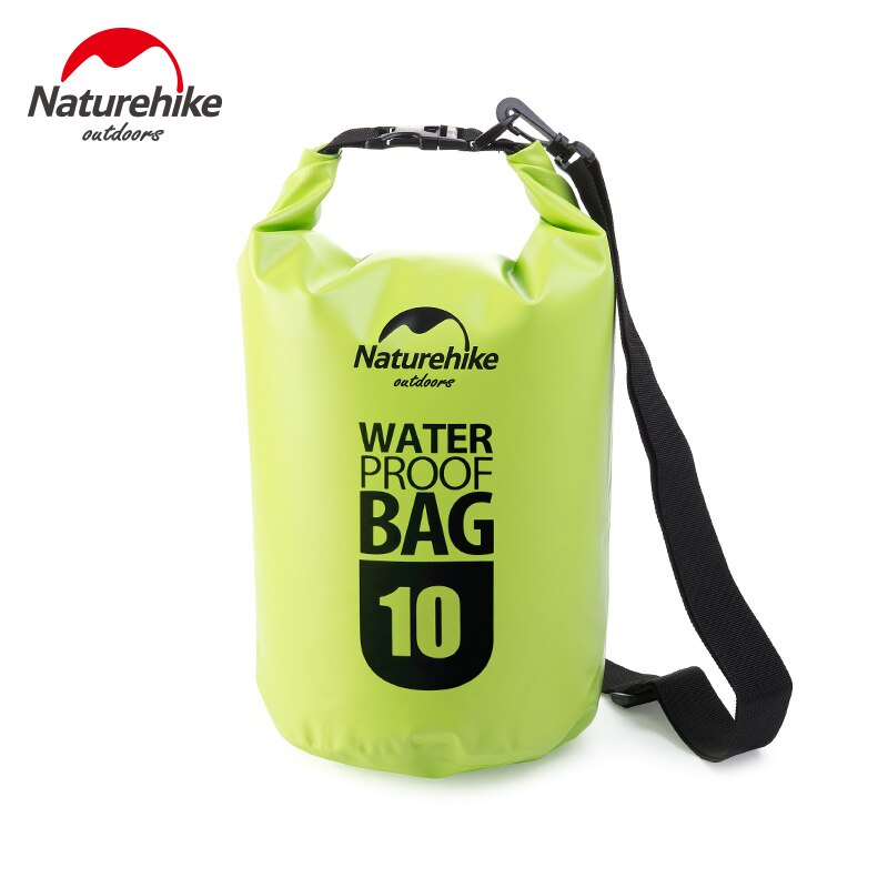 NatureHike 5L 10L 20L Waterproof Bags Swimming Bag Shoulder Bag 500D PVC Tarpaulin Storage Ocean Pack waterproofbag pouch: 10L Green