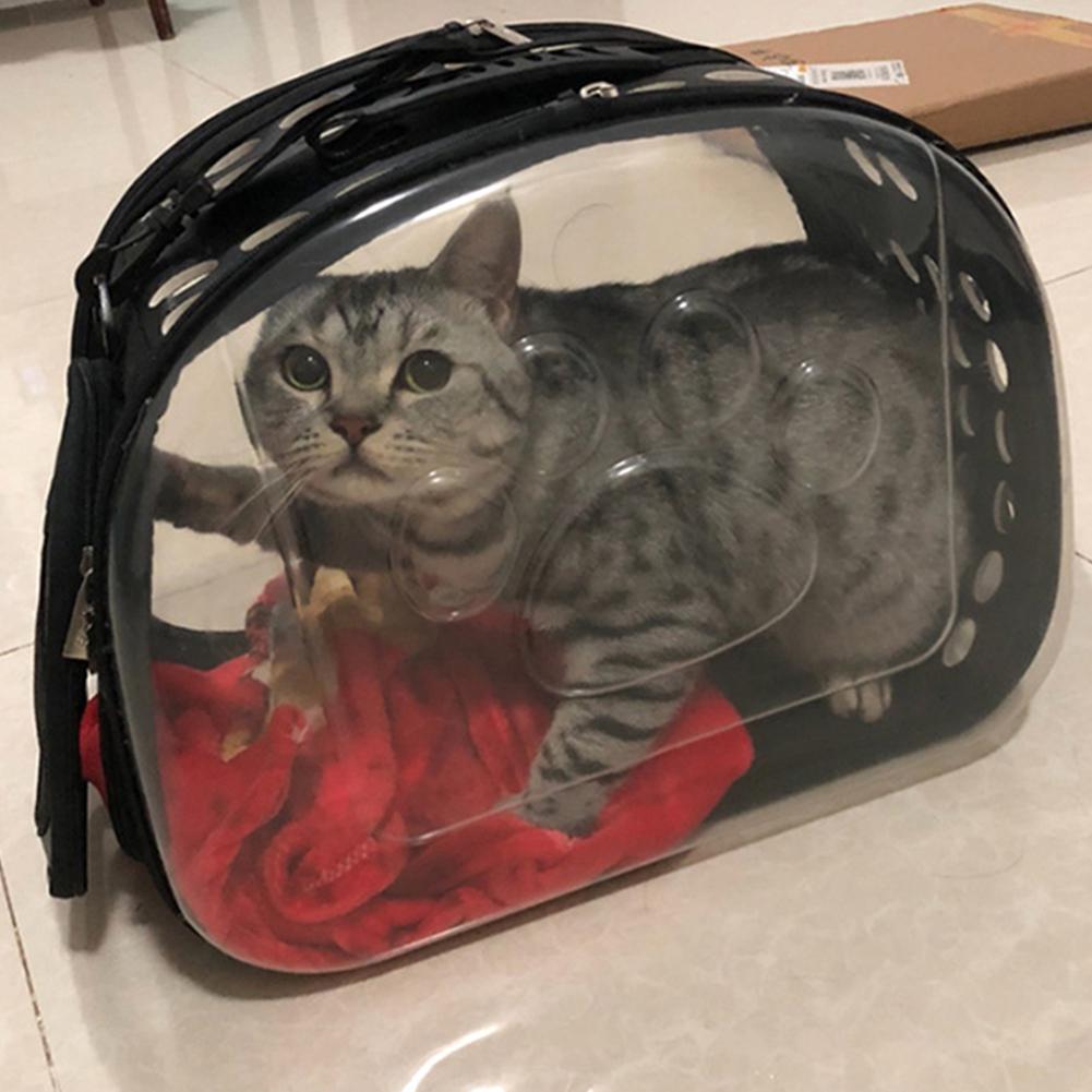 TPFOCUS Portable Transparent Pet Bag Cage with Breathable Holes for Outdoor Cats Dogs Use Footprint Transparent Package