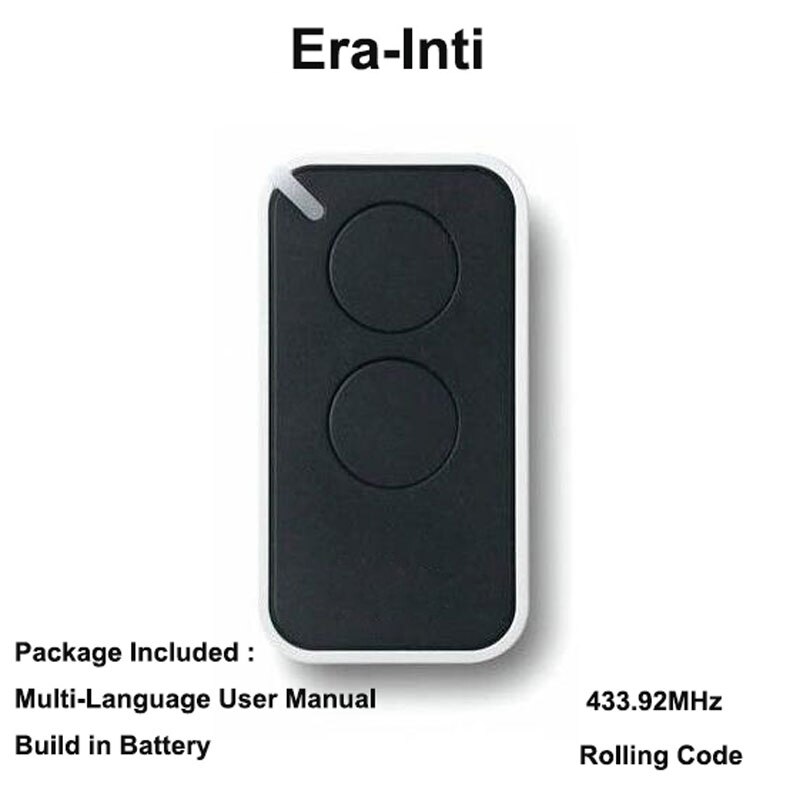 for Era Inti door remote control transmitter 433.92MHz Era ONE 2 ON2E remote control 433 MHz: Black