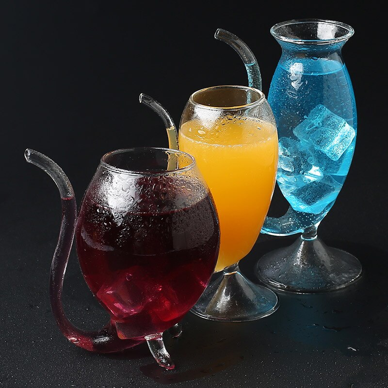 Djävulen cocktailglas kopp med halm 300ml vinglas öl glas whisky glas juice mugg crystal shot
